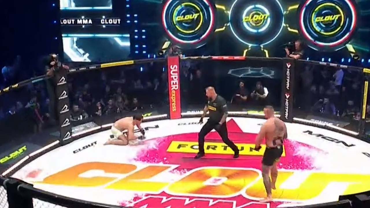 CLOUT MMA 3: Natan Marcoń VS Denis Załęcki - Cała walka + Awantura