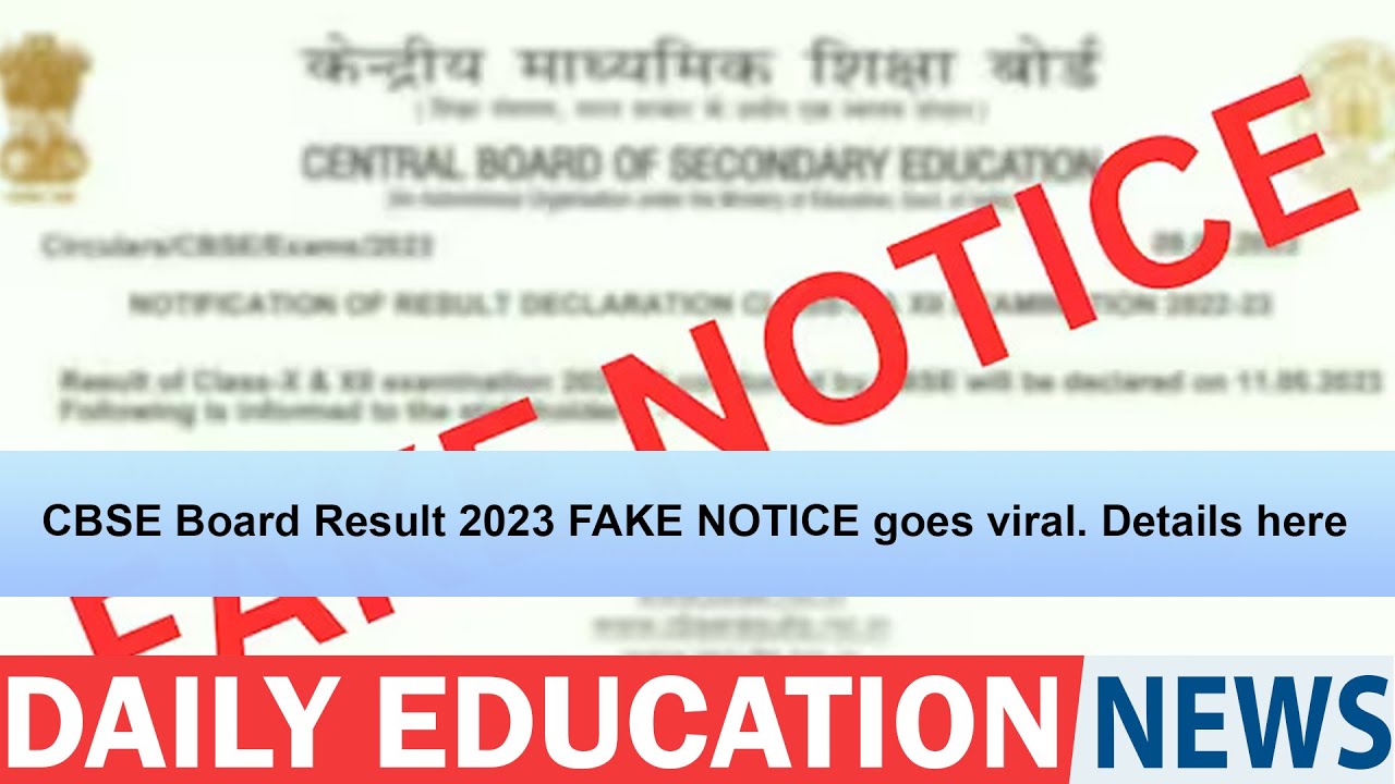 CBSE Board Result 2023 FAKE NOTICE goes viral Details here.