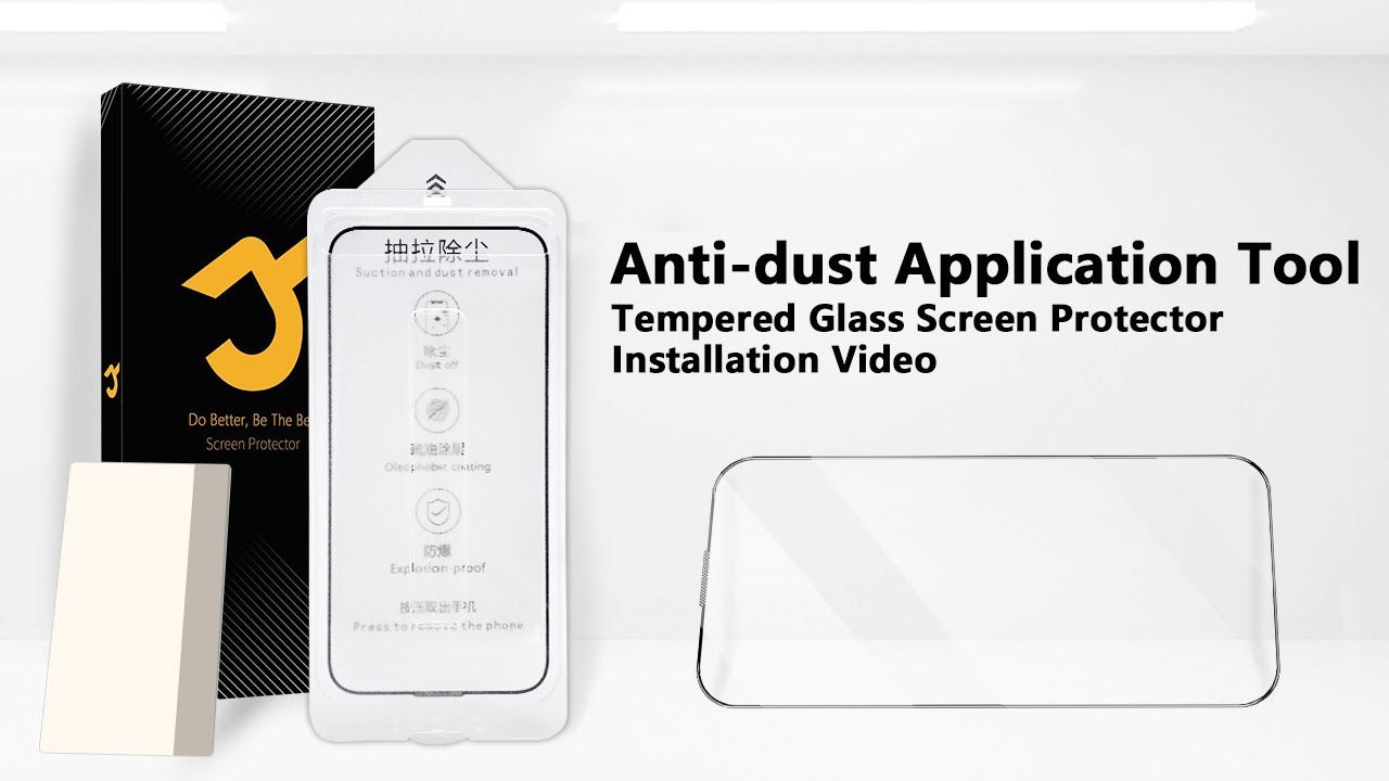 JZG Tempered Glass Screen Protector Installation Video with Anti-dust Application Tool