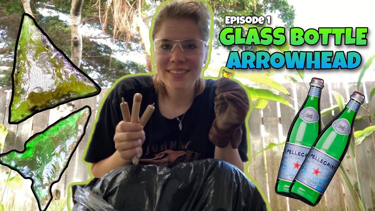Glass Bottle Arrowhead Flintknapping Beginners (Episode 1)