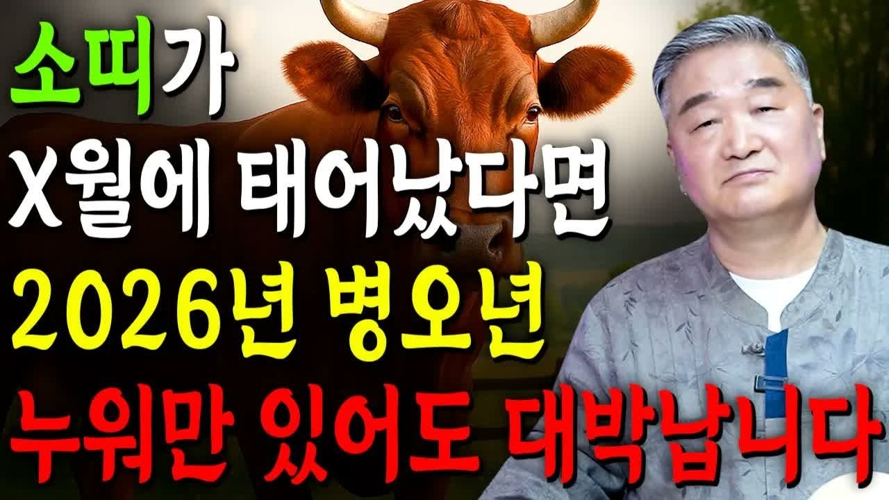 [2026년 소띠운세] 소띠 생일이 X월이라면 100% 대박납니다! 금전·귀인·문서운 모두 터지는 병오년 대운! 49·61·73·85·97년생 소띠 필수시청