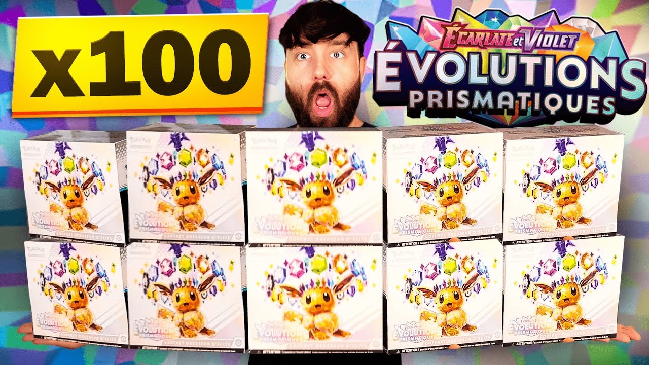 MEGA OUVERTURE 100 BOOSTERS ÉVOLUTIONS PRISMATIQUES FRANÇAIS !