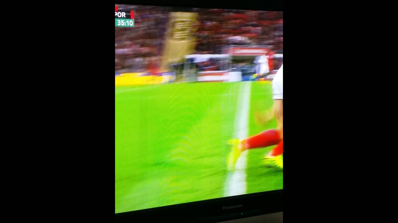Bruno Alves challenge on Harry Kane red card England v Portugal. Dirty tackle high challenge