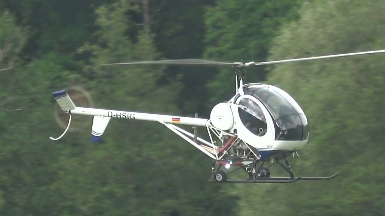HUGHES 269 D-HSIG LANDING AT GRAFENAU AIRFIELD GERMANY - HELICOPTER FLY IN 29-5-2025.