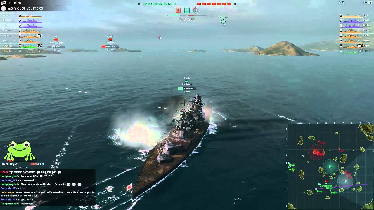 World of Warships Blood Navy : Bataille class&eacute;e - Skinno Team - Match 1