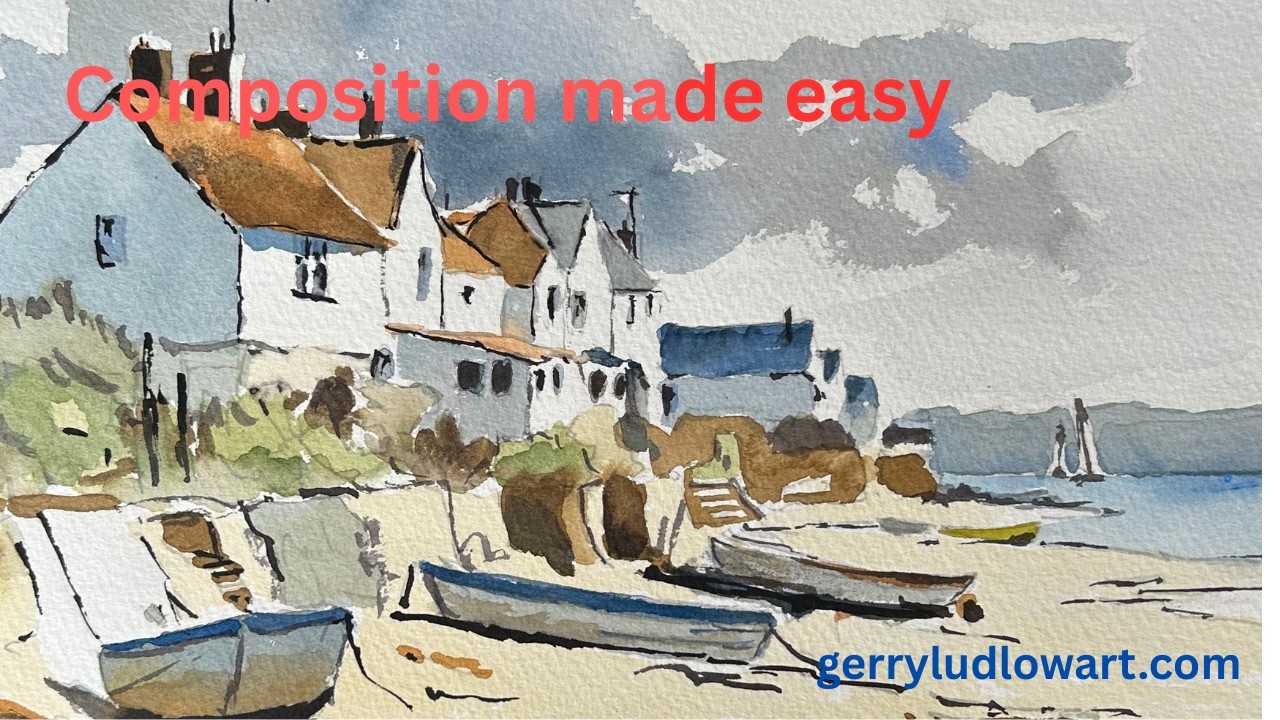 Paint a watercolour coastal scene with confidence