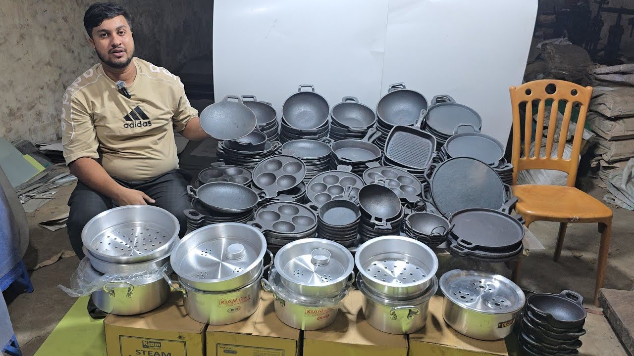 ঢাকা নিউ মার্কেট ১০০+টাকা অরিজিনাল কাস্ট আয়রন পিঠার সাজ,রুটি তাওয়া,করাই,হাড়ি পাতিল.