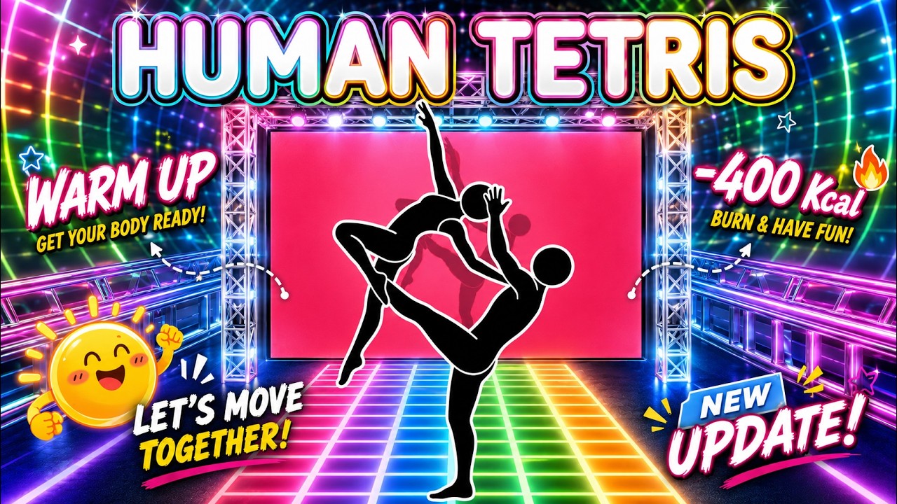 HUMAN TETRIS 2-Player Co-op 👯 | 🔥 &ndash;400 KCAL | Immersive Interactive Warm Up | Full Version #13