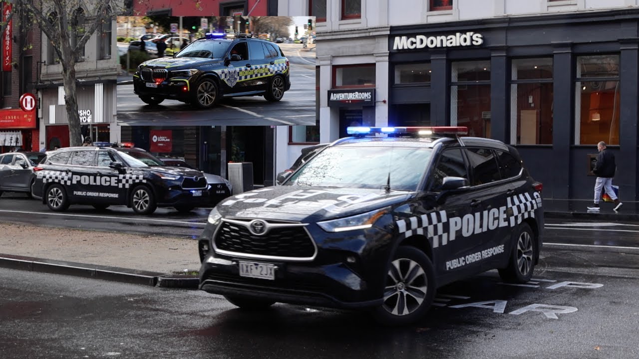 VICPOL | Various PORT + Highway Patrol Units Responding to Protest Calls / Incidents in Melbourne