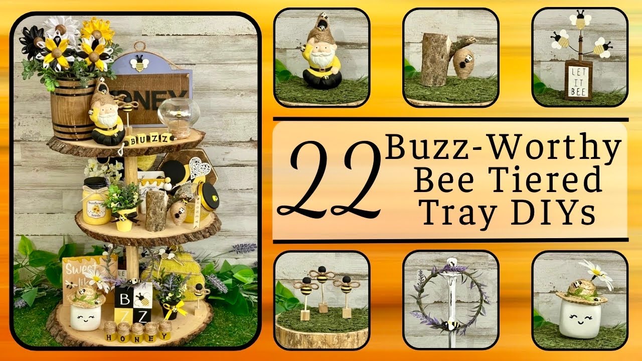 22 Buzz-Worthy Bee and Honey DIY Tiered Tray Projects 🐝 🍯
