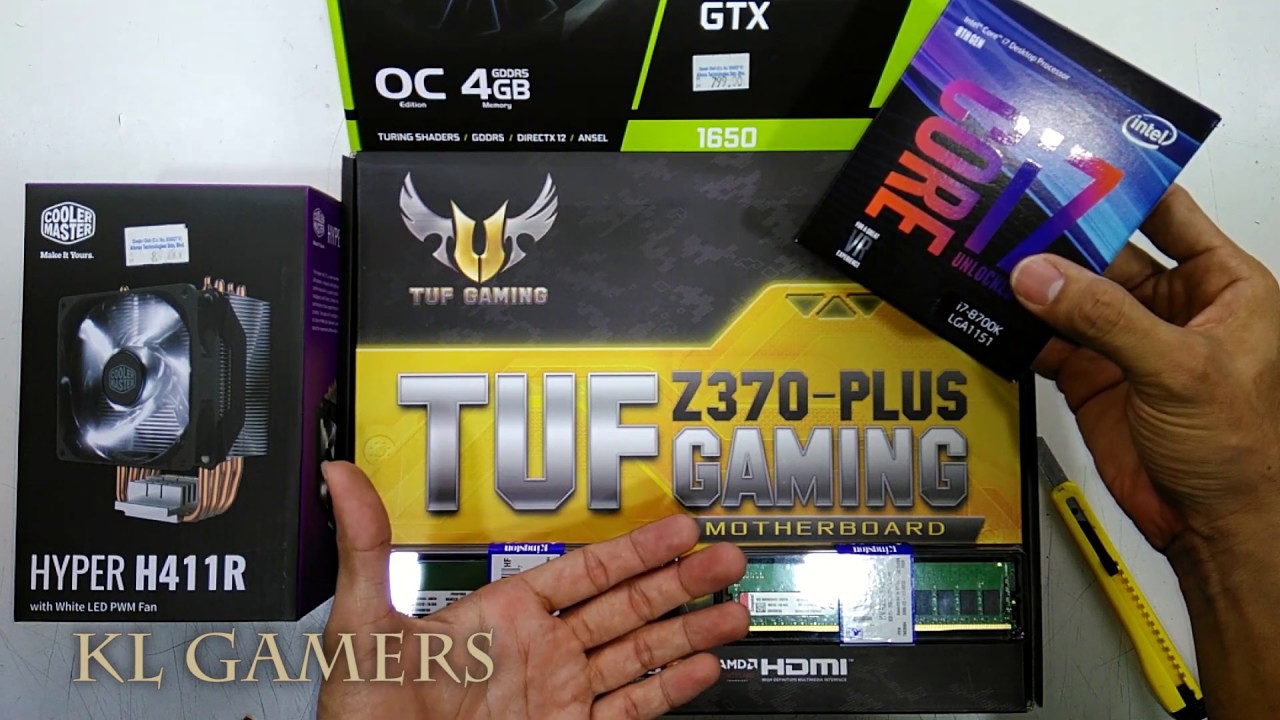 intel Core i7 8700K ASUS TUF Z370 PLUS GAMING HYPER H411R ASUS GTX 1650 Assemble