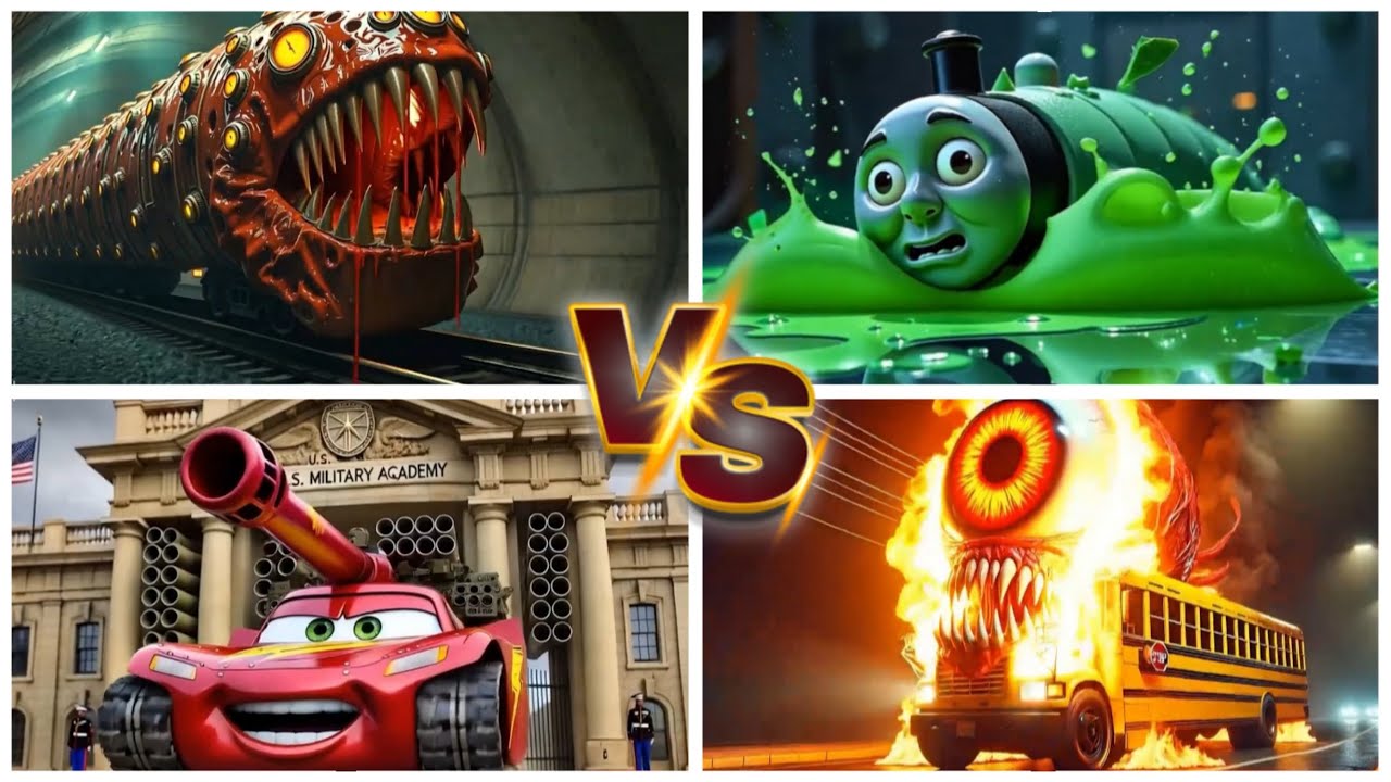 Train Eater vs Thomas vs McQueen vs Monster Bus &ndash; Rhythm Ride Battle!