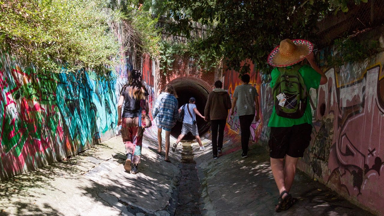 Team exploring Melbourne's 'Maze Drain'