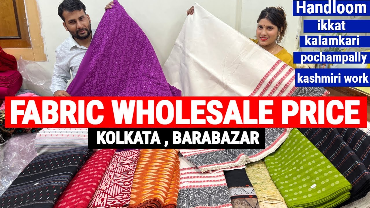 Cotton Handloom Fabric/ ikkat/ kalamkari/ kashmiri work fabric Wholesale Price Kolkata | HD FASHION