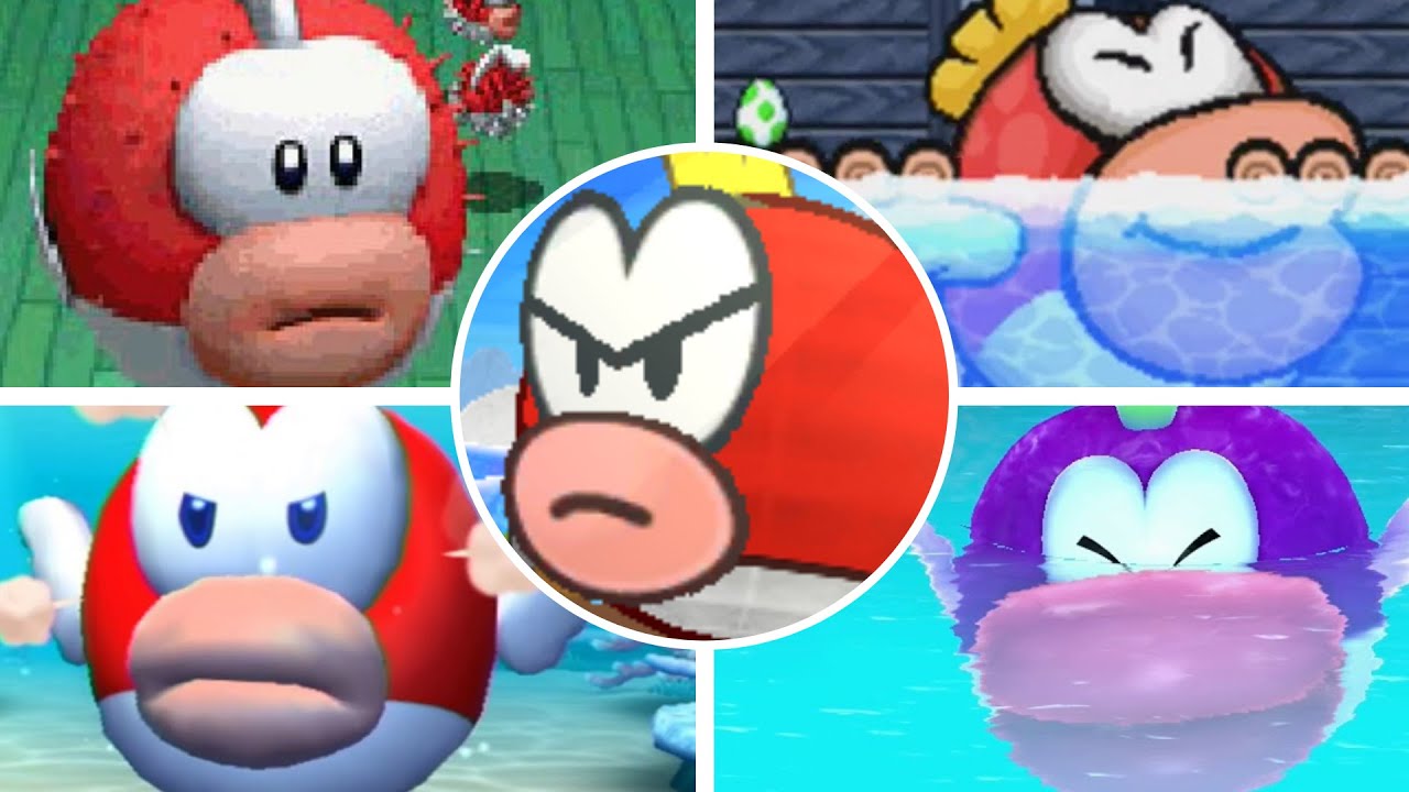 Evolution of Cheep Cheep Battles in Mario Games (2004-2021)