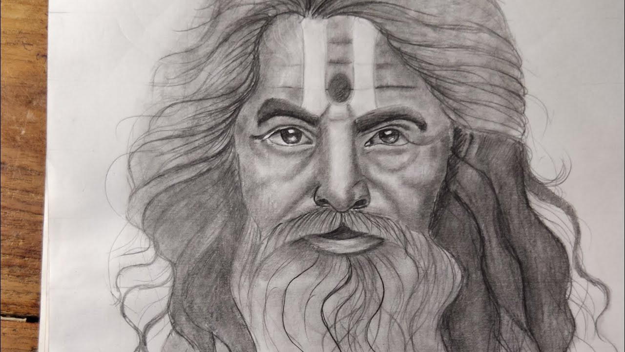 Pencil Sketch Portrait of a Sadhu|Sanyogita Dhumane|@SanyogitaDhumane-s1q|#pencilprotrait|