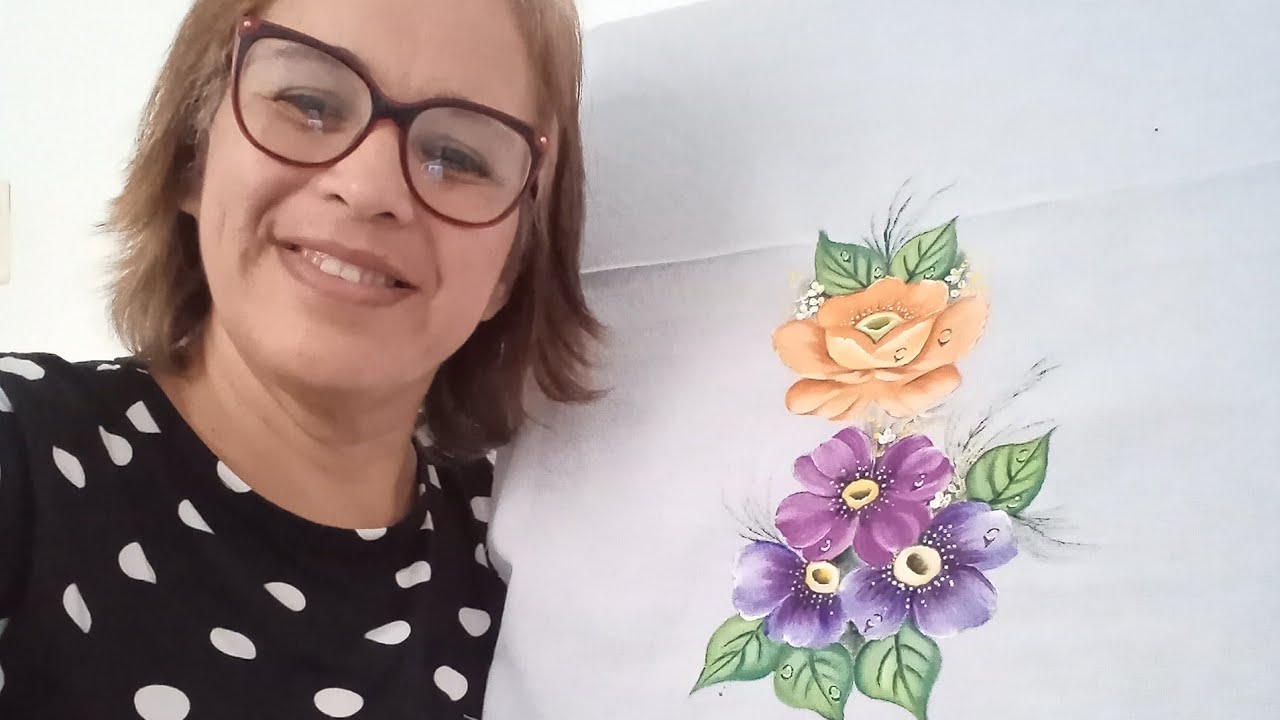 Ivoneide Pintura em tecido e artesanato está transmitindo ao vivo! pintura de flores e folhas
