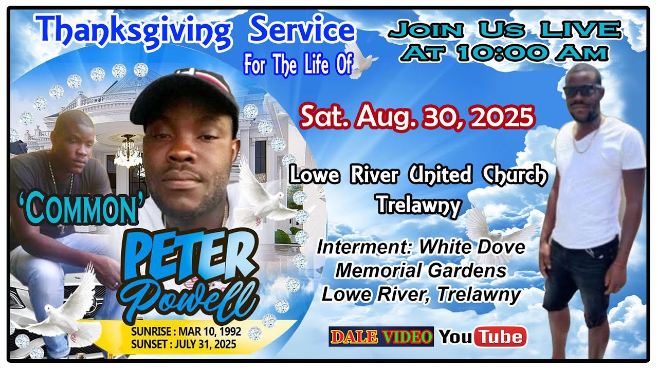 Motorcade Peter Powell (Common) Thanksgiving Service @Lowe River United Church Trelawny Aug 30, 2025
