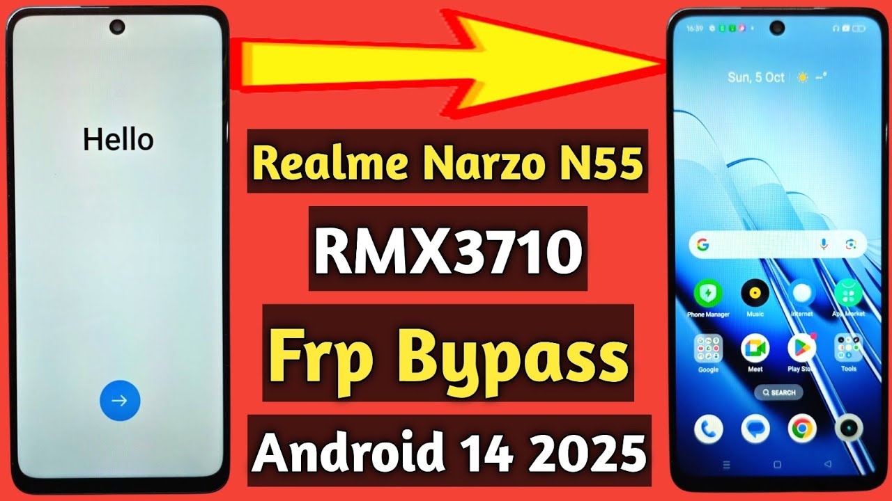 Realme narzo n55 frp bypass | Realme n55 frp bypass | Realme rmx3710 frp bypass without pc