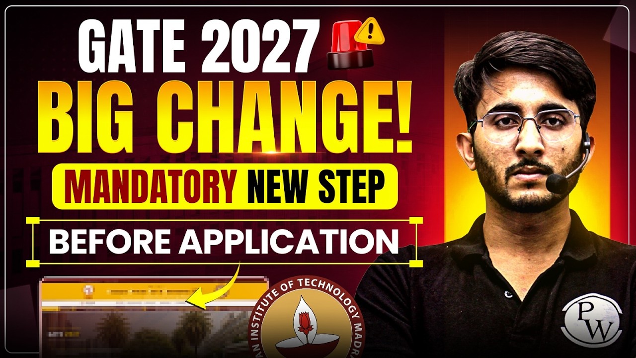 GATE 2027 Big Update | IIT Madras Mandatory Registration Before Application? Official Notice 🚨