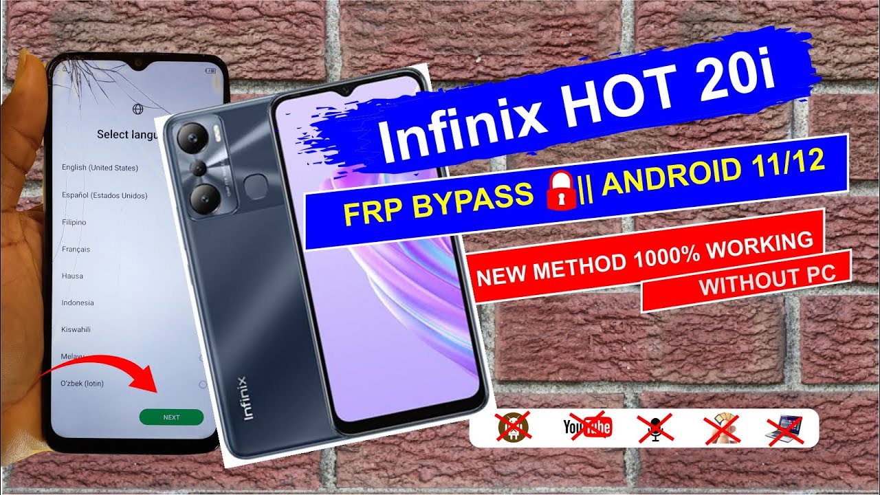 Infinix Hot 20i FRP Bypass without PC working solution 2026 method free solution