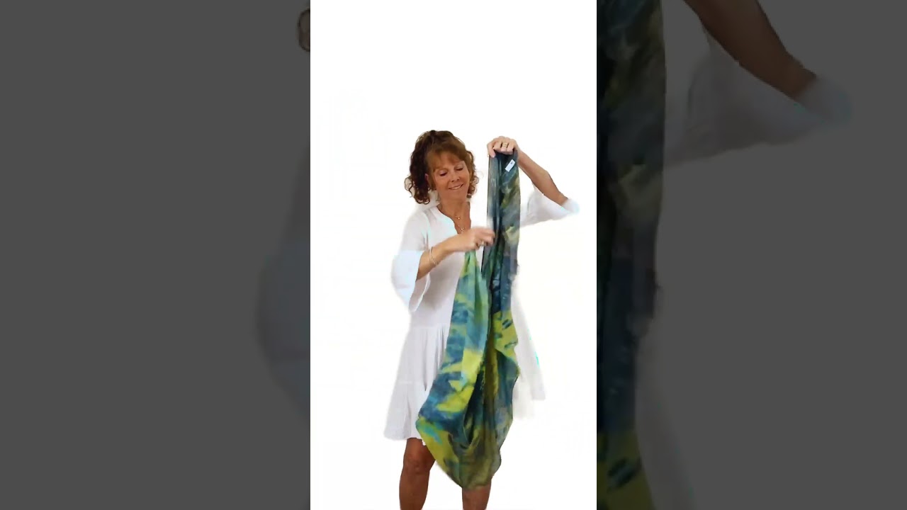 Green All Season Luxury Silk Modal Art Print Scarf Shawl and Wrap