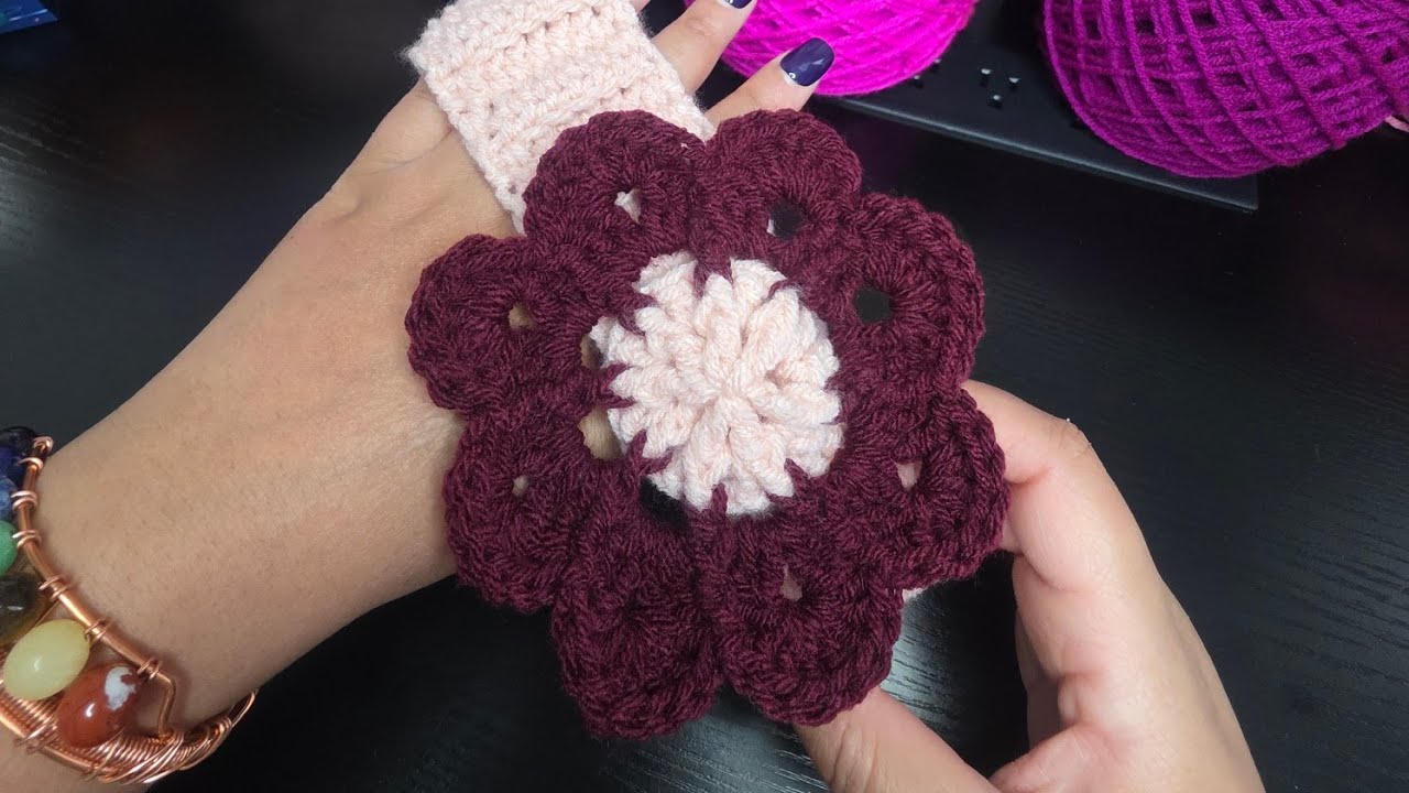 Let's Crochet A Headband With A Flower Motif