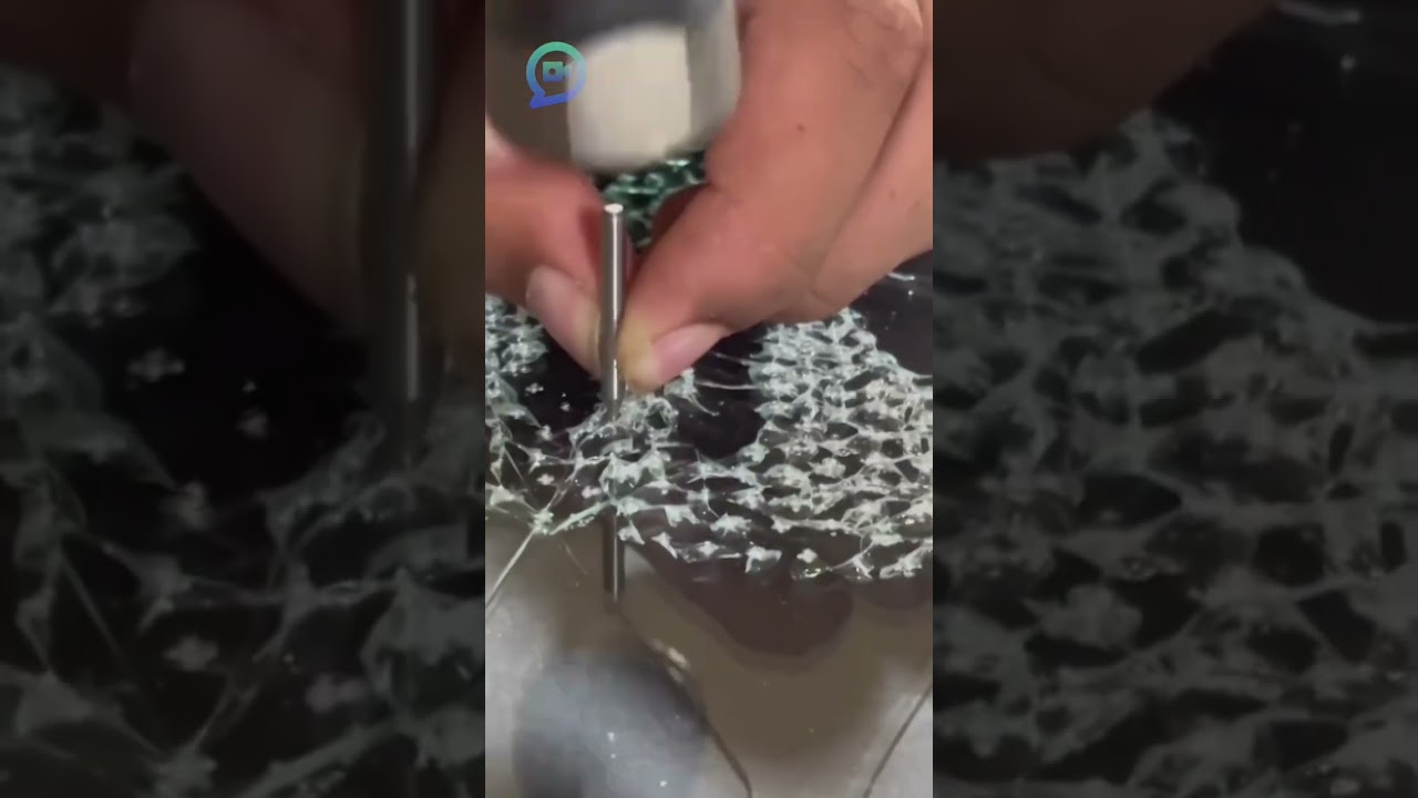 Incredible cracked glass art of Ronaldo #shorts #ronaldo #glass #art