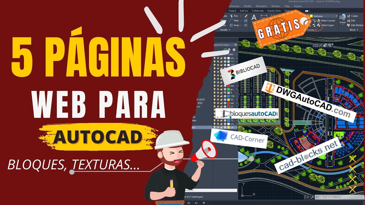 5 Páginas Seguras y Gratuitas para Descargar Bloques y Texturas de AutoCAD | 🌐| #arquitecturatecnica