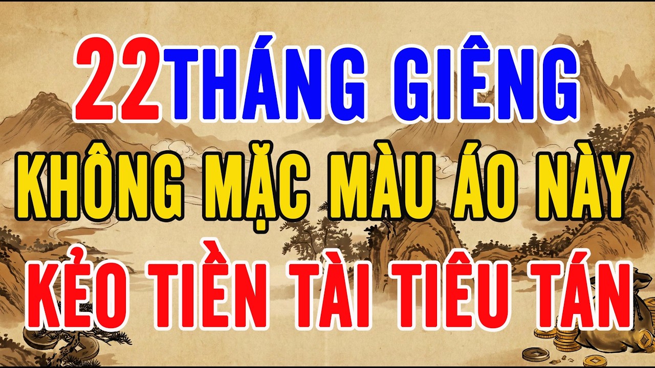 22 THÁNG GIÊNG: ĐẠI KỴ MÀU ÁO NÀY KẺO VẬN ĐEN ĐEO BÁM, TIỀN TÀI TIÊU TÁN