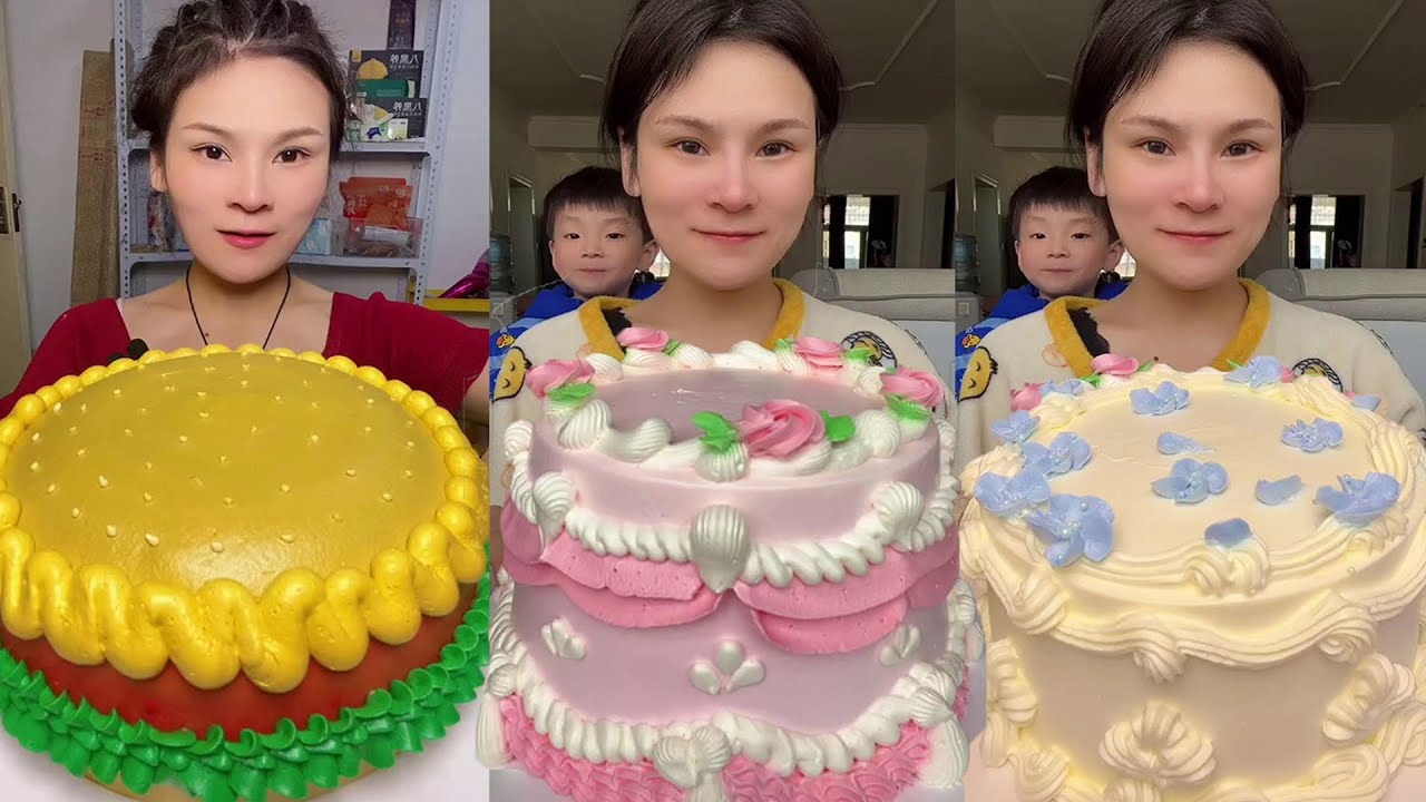 ASMR🍰Eating Most Delicious Creamy Cake 🍰 ( soft chewy sounds ) 크림 케이크 먹방 MUKBANG Satisfying