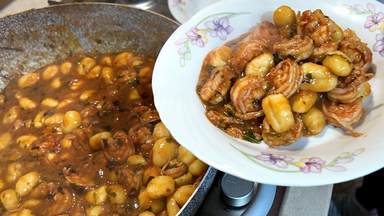 2kg di Gnocchi di Patate con 🍤 Gamberi e Mazzancolle , cremosi e squisiti
