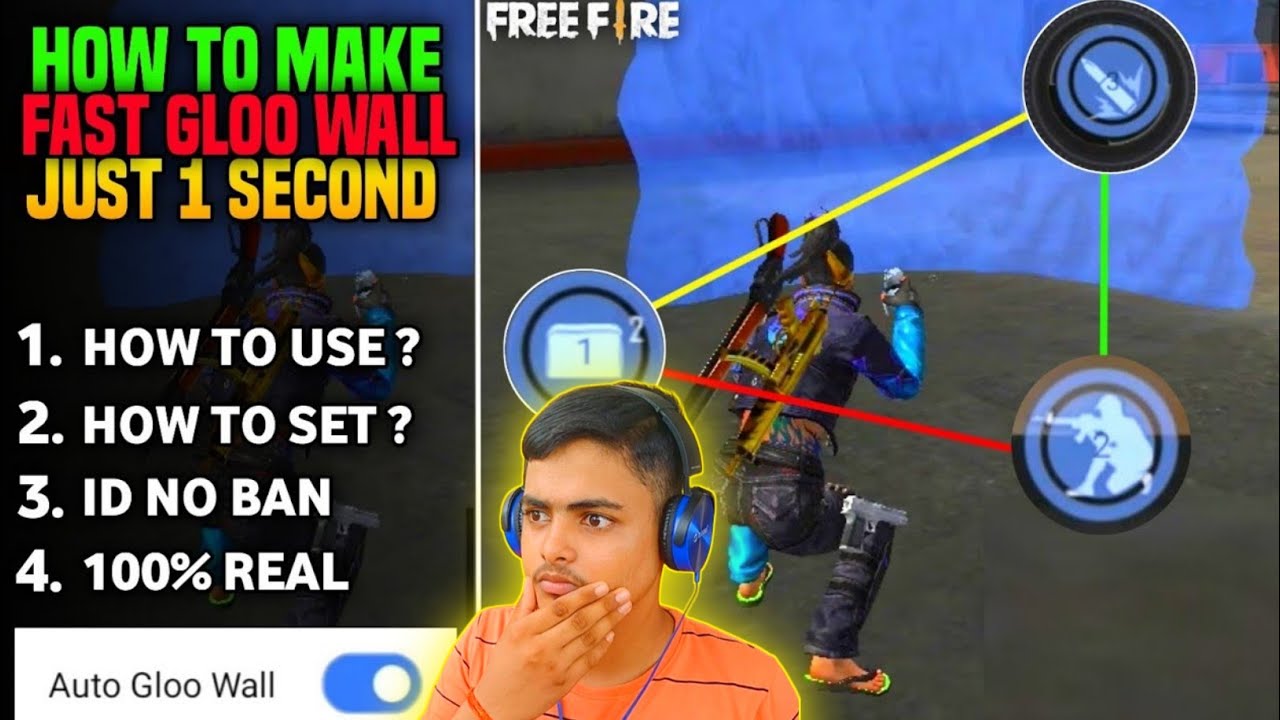 HOW TO MAKE FAST & PRO GLOO WALL IN FREE FIRE | AUTO GLOO WALL APP ID NO BAN??