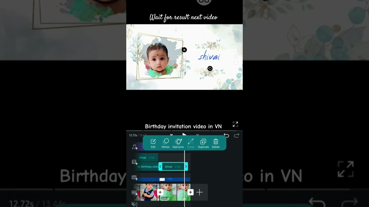 wait for end VN video Editing  #birthday #invitation #vn #videoediting #viral