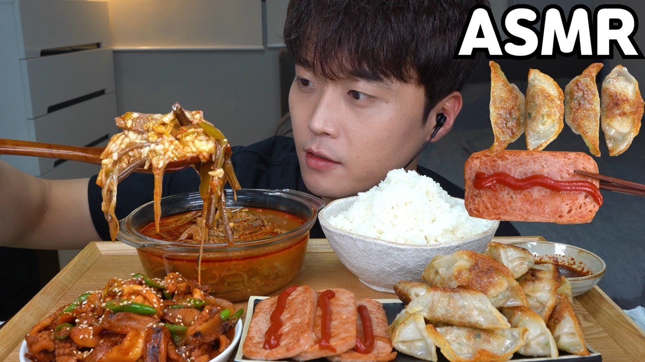 [와차밥] 육개장 매운오징어볶음 스팸 군만두 먹방 요리 레시피 Korean Home Made Food MUKBANG ASMR EATING SHOW COOKING RECIPE