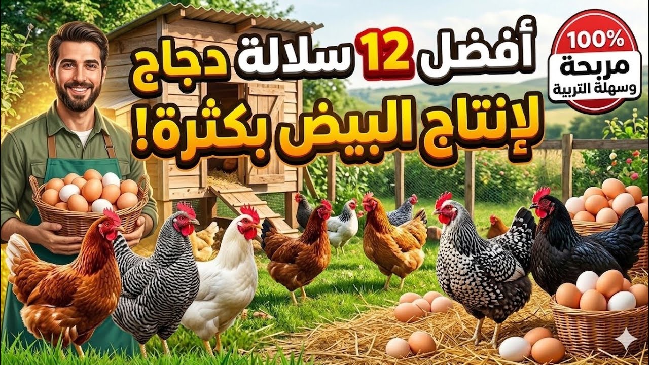 أقوى 12 سلالة دجاج للإنتاج البيض ولحم في المغرب المقارنة الكاملة والربحية الحقيقية