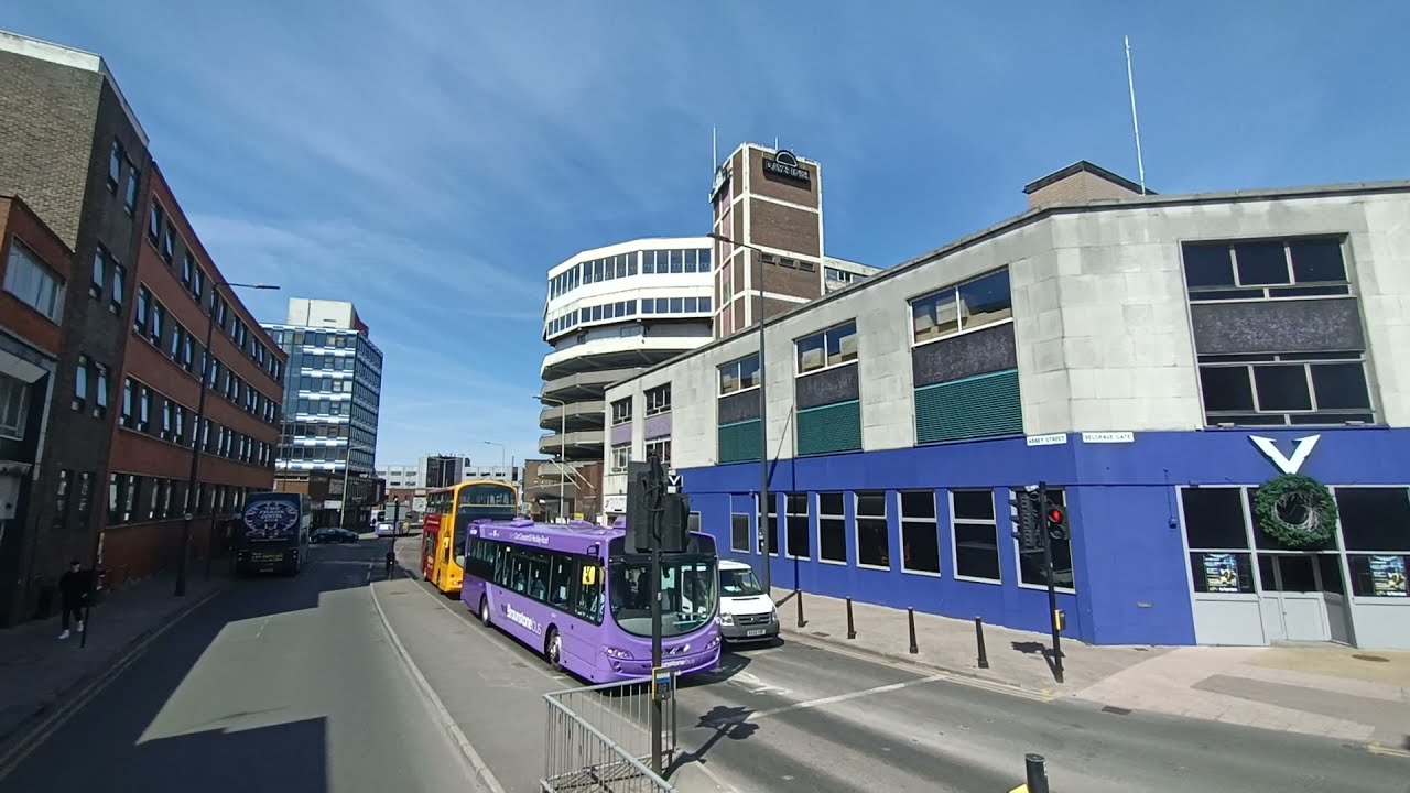 Full Route of First Leicester 14A to Beaumont Leys via New Parks and Glenfield - SN12 AGZ 33695.