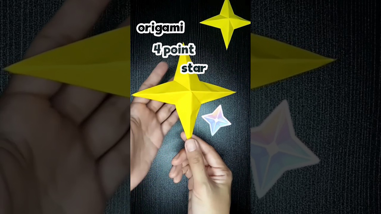 4-point star ✨ out of paper, no cut no glue #origami #origamishorts #papercraft