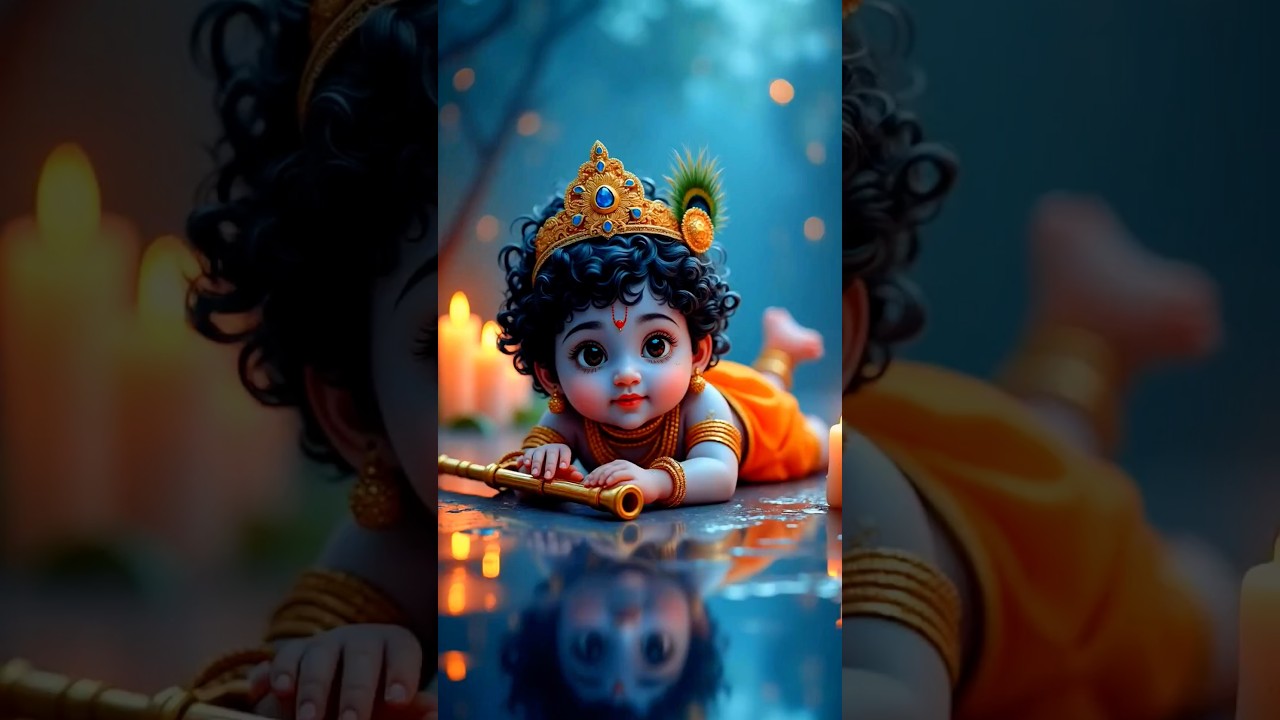 Divine Melodies: The Enchanting Flute of the Blue Child 🌙✨