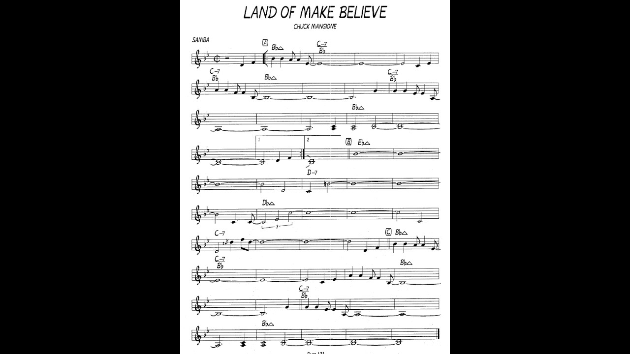 BACKING TRACK - LAND OF MAKE BELIEVE (Chuck Mangione) Bb 210 BPM BOSSA