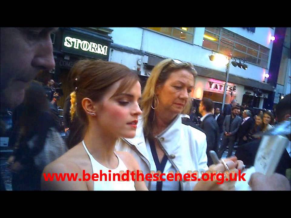 Emma Watson signs autographs at the Noah Premiere in London on the 31st March 2014.