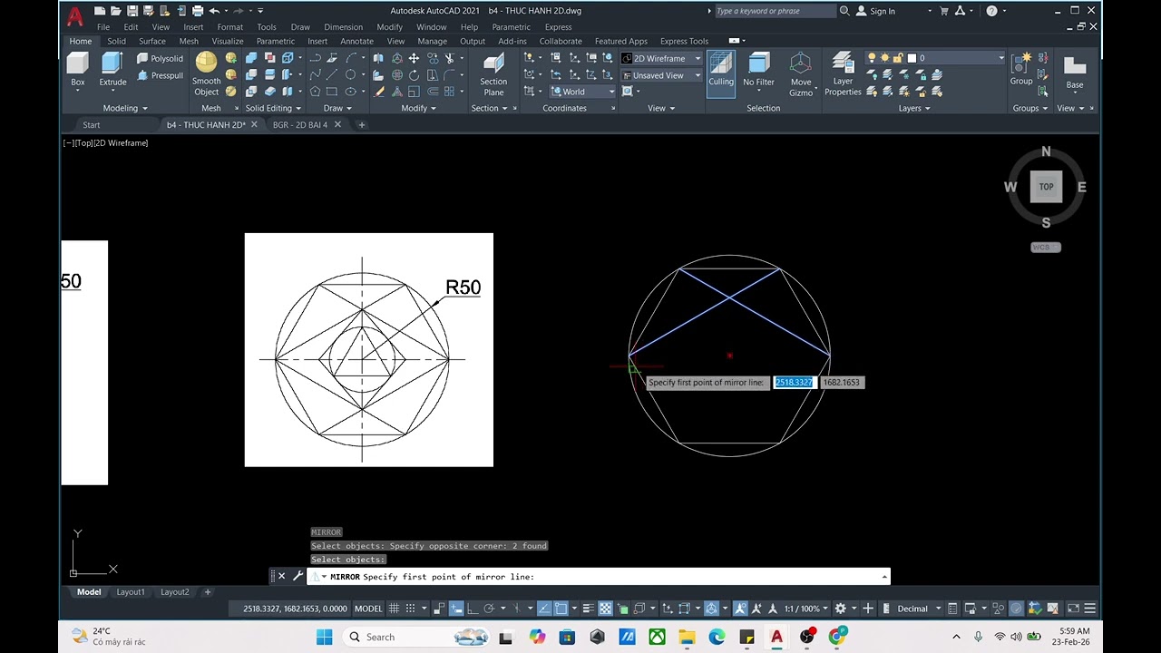 Bài 4 | Bài Tập Thực Hành AutoCAD 2D Cơ Bản Cho Người Mới Bắt Đầu