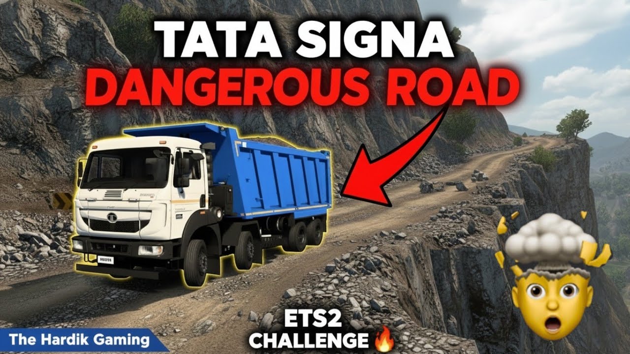 TATA SIGNA 🤯 DANGEROUS ROAD CHALLENGE | Khatarnak Pahadi Raasta | ETS2 Indian Truck Mod #THG #ETS2 