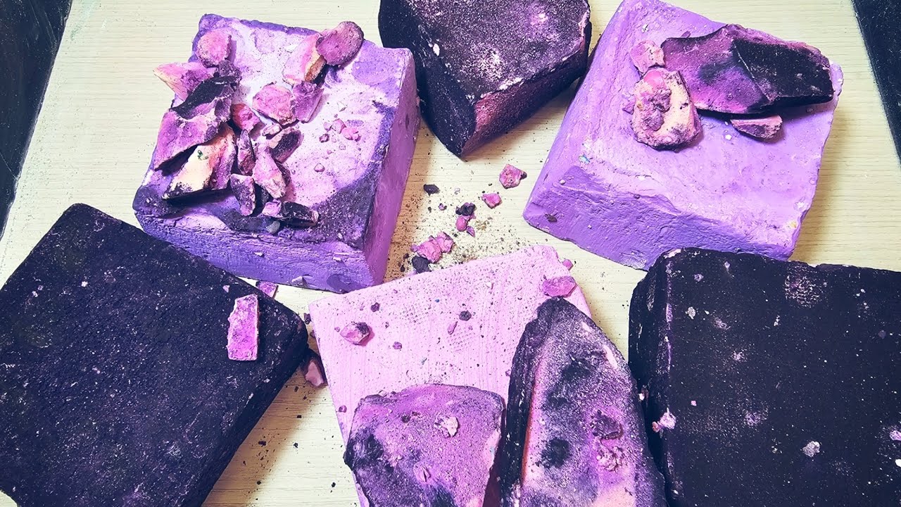 Purple 💜☂️🍇 Dyed Jumbos Unpolished Blocks Crush Gymchalk ASMR Satisfying Relaxing Sleepaid 😌 😎 👌 
