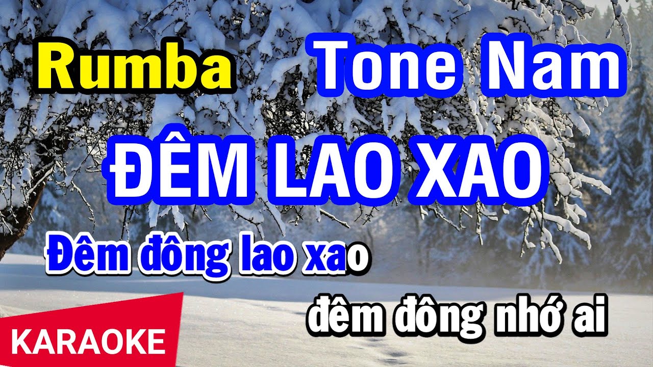 Karaoke Đêm Lao Xao Tone Nam Rumba Nhạc Sống | Nhan KTV