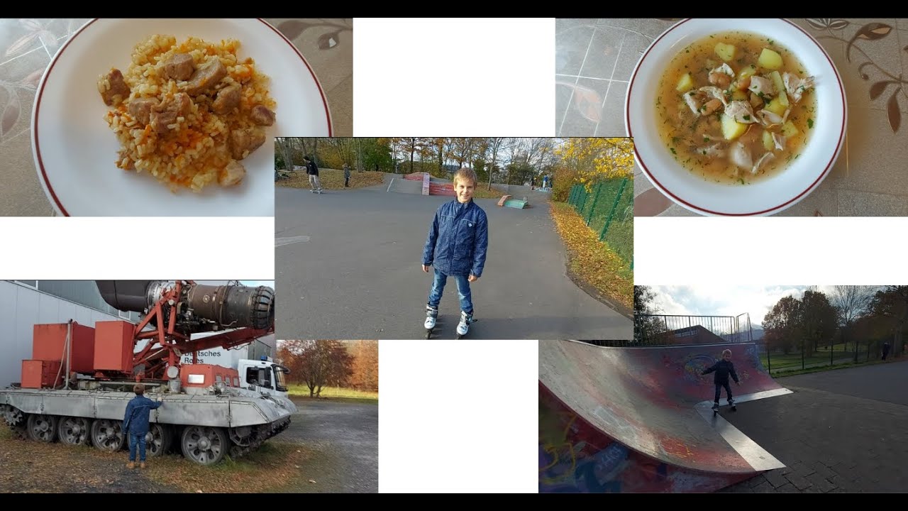 Наш день #280/2 Наш обед. Гуляем в парке в Фульде.  Уютный вечер.