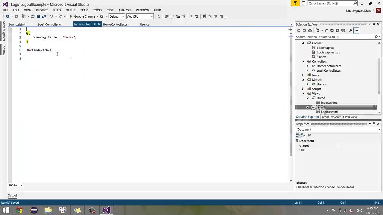 ASP.NET MVC5.0 Login Logout Example