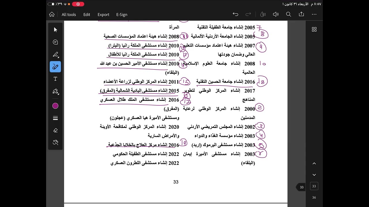 ثقافة وطنية الجزء الأخير من الوحدة الرابعة (الجامعة الأردنية)