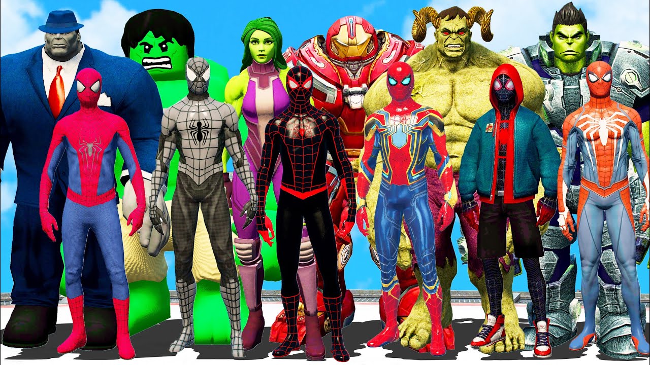 HULK VS SPIDER MAN - TEAM SPIDER MAN VS TEAM HULK - GTA 5 EPIC BATTLE 2021