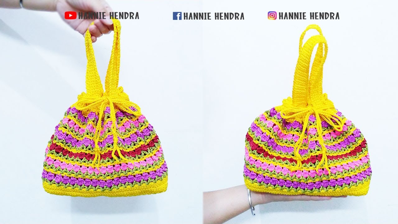 Crochet || Tutorial Rajut Tas Bekal - Lunch Box Bag [Subtitles Available]